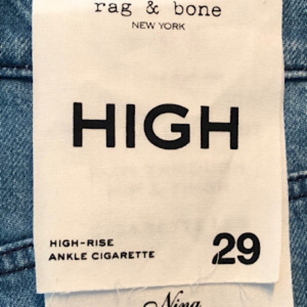 “NEW” rag & bone Nina High-Rise Ankle Cigarette Jean - Picture 6 of 7